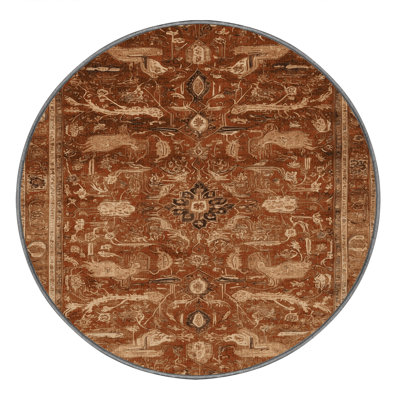 Machine Washable Persian Brown Area Rug