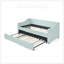 Lit de jour simple, lit de jour convertible rembourré avec dossier capitonné, canapé-lit polyvalent 3 en 1 avec lit gigogne escamotable et rangement latéral pour une vie compacte-129675721-129675722