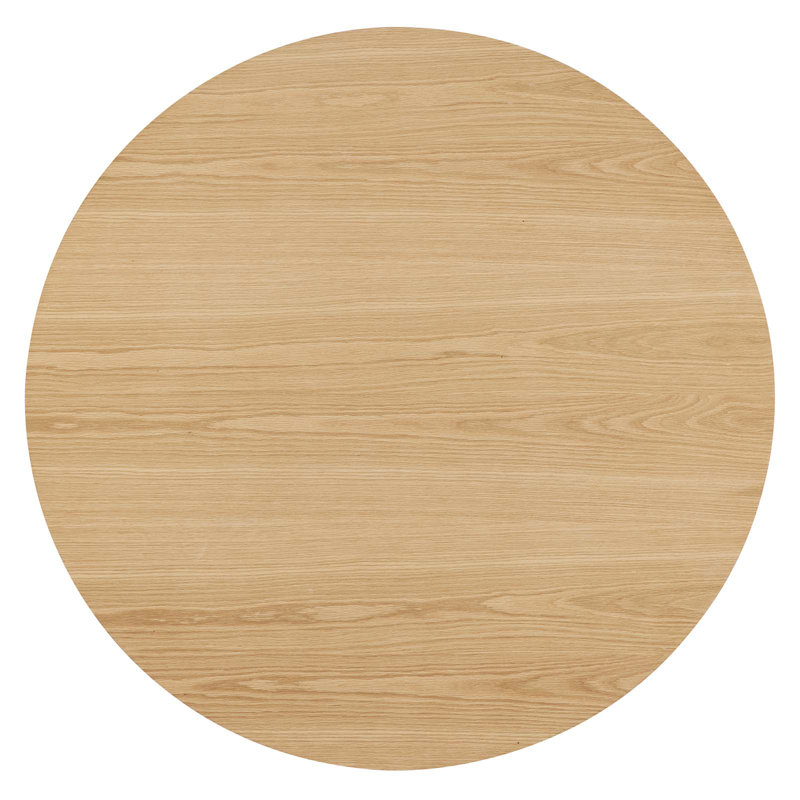 Senja 47" Oak Wood Round Mid-Century Modern Dining Table