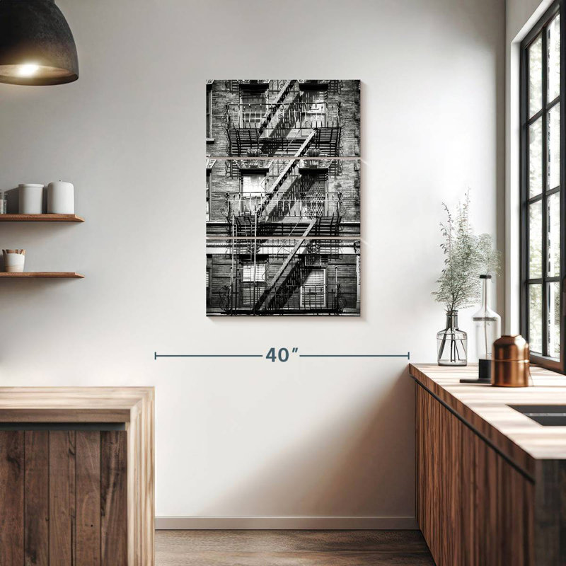 Lilie NYC Facade With Fire Escape, 38" H x 24" W