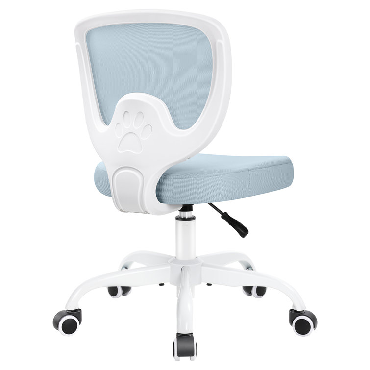 Lashaon Adjustable Height Desk Chair and Ottoman Inbox Zero Upholstery Color: Light Blue