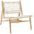 White Genuine Leather/Natural Teak
