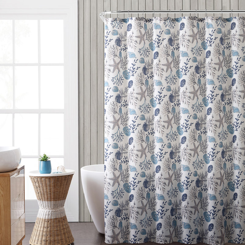 Rideau de douche simple Carnamaddy, Bleu