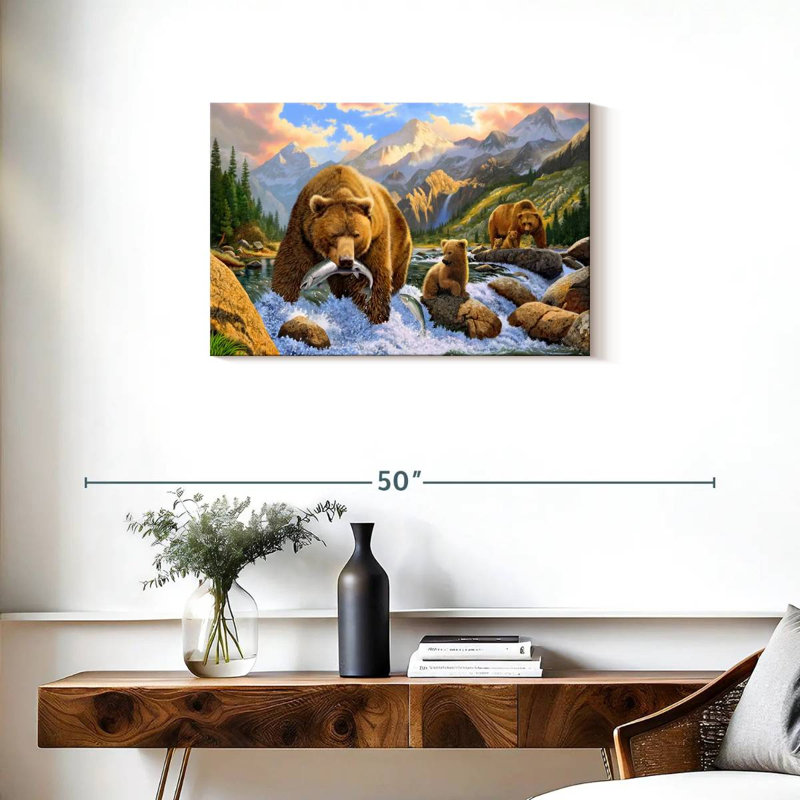 Bear Salmon Fishing, H 20 po x l 30 po