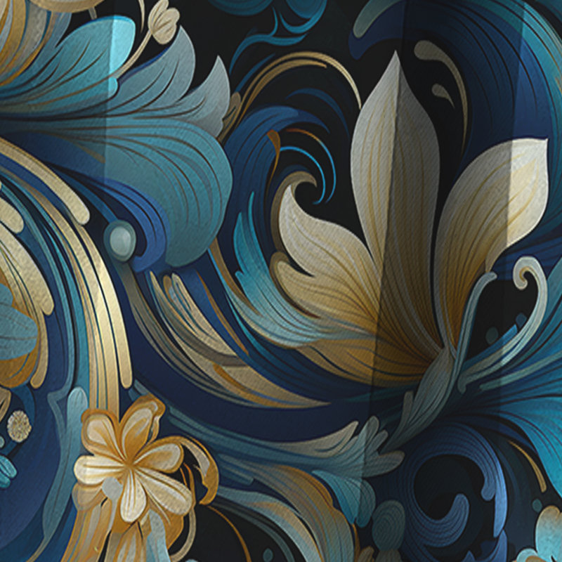 Motif cachemire à motif floral V - Rideau floral - Rideau occultant - 1 panneau, L 52 po x L 108 po