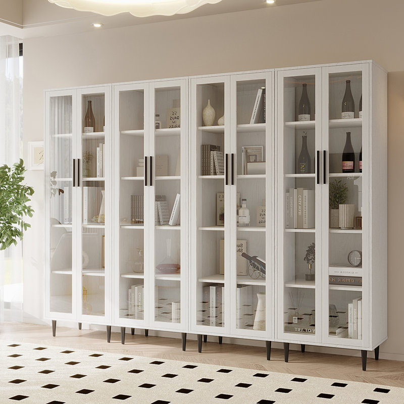 Présentoir Arkyn avec portes en verre, White