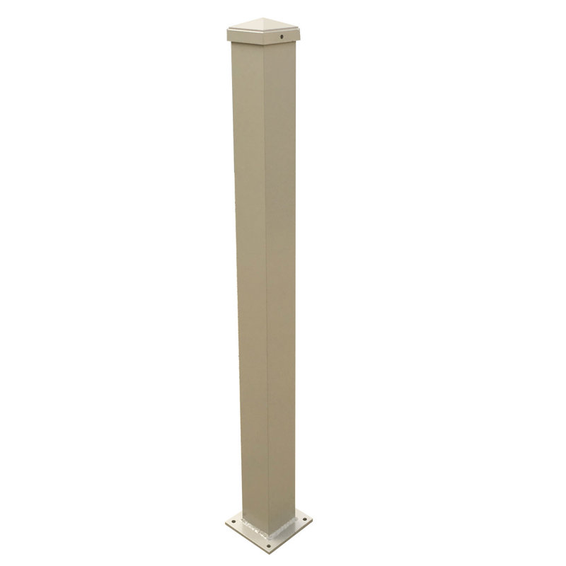 3 in. W Aluminum Post with Welded Base, Desert Tan, 44" H x 3" W x 3" D