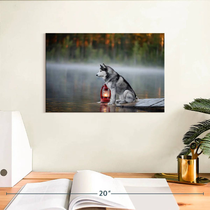 Bramky Husky sur le quai du lac, H 8 po x l 12 po