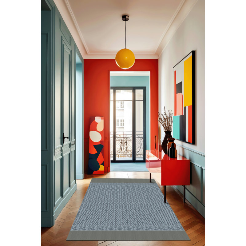 Komeno Performance Washable Argyle Indoor / Outdoor Rug, Runner 4'11" x 9'10"