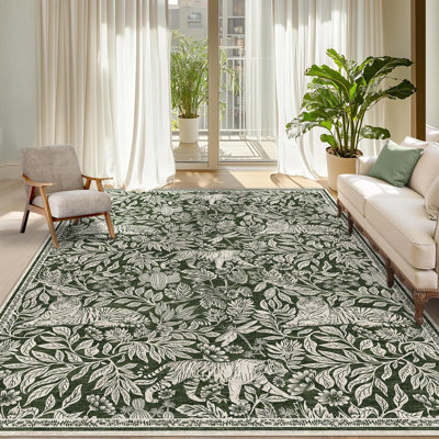Tapis à motif animal lavable à la machine pour le salon Tapis d'intérieur antidérapant pour la décoration intérieure