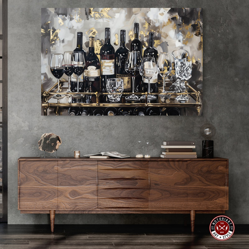 Notoriart Now Serving Champagne, Toile tendue, H 36 po x l 54 po x P 1,5 po