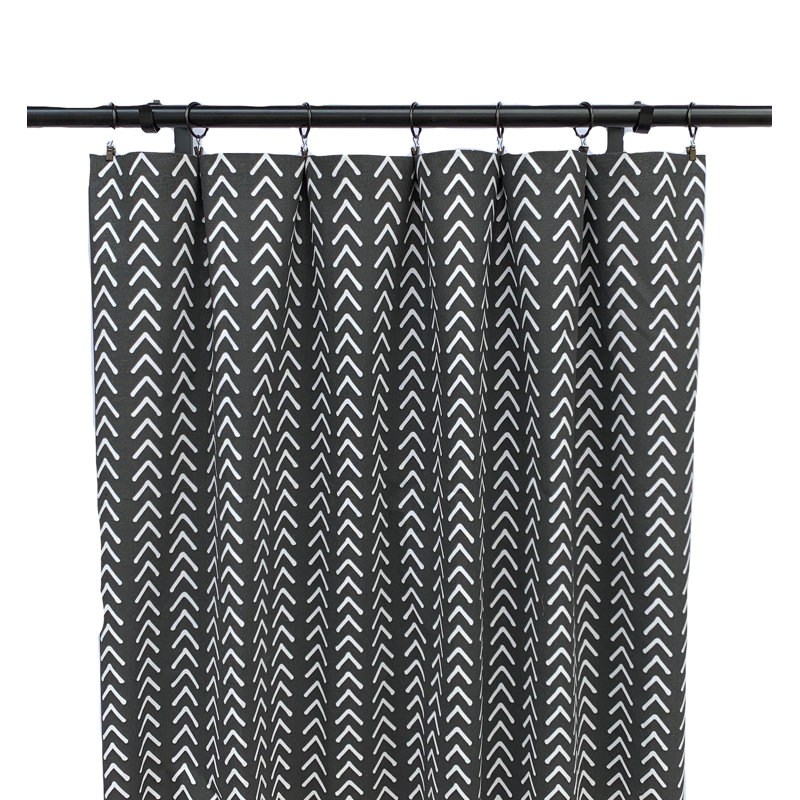 Paire de rideaux obscurcissant en mélange de coton noir Boho, L 25 po x L 96 po