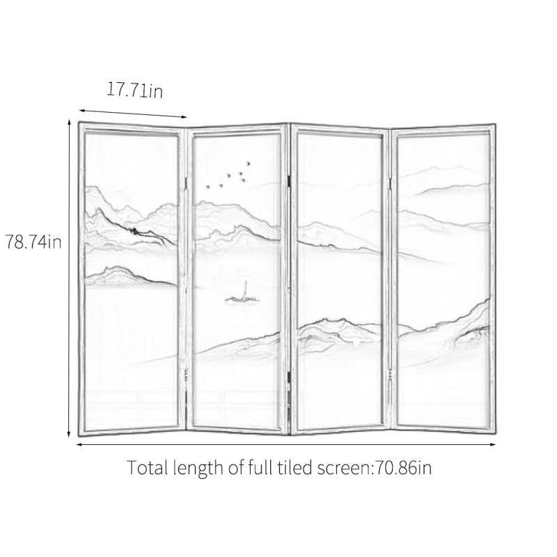 Kinuyo, 78.74" H x 70.86" W x 1.18" D
