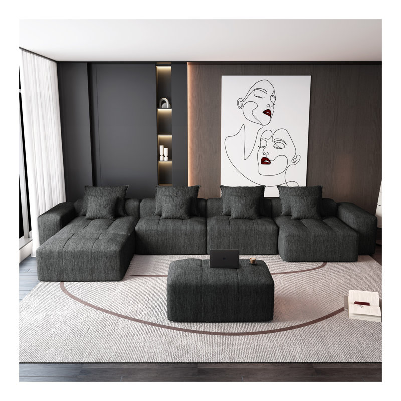 Canapé modulaire surdimensionné Modern, Noir
