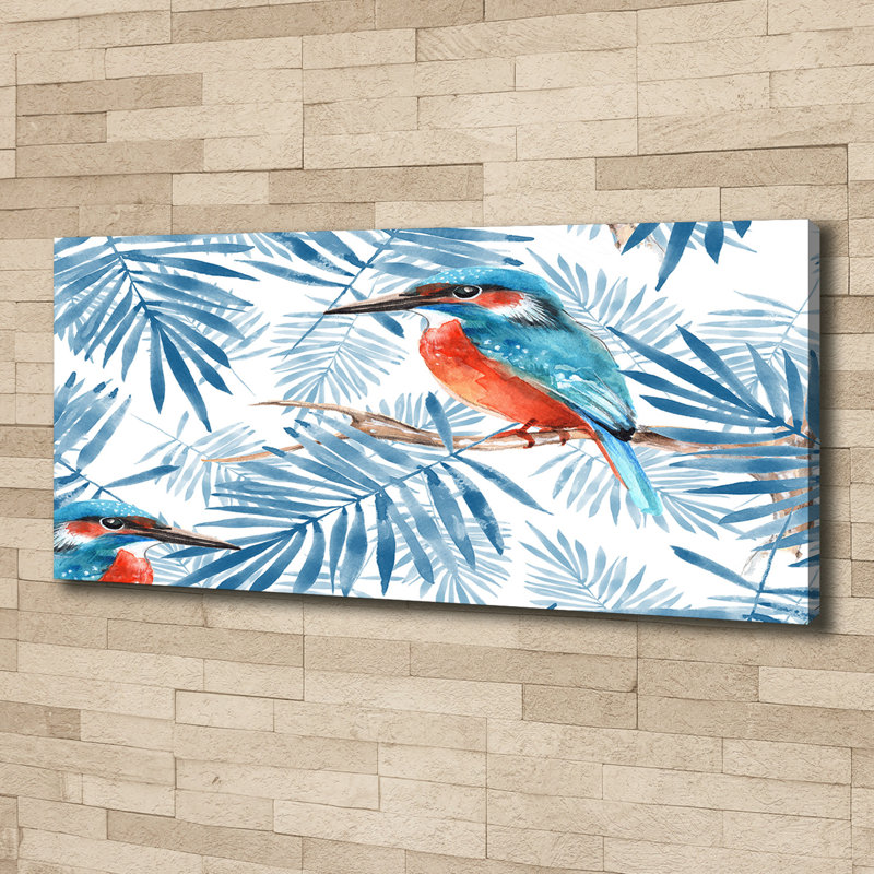 Plants And Bird - Wrapped Canvas Print