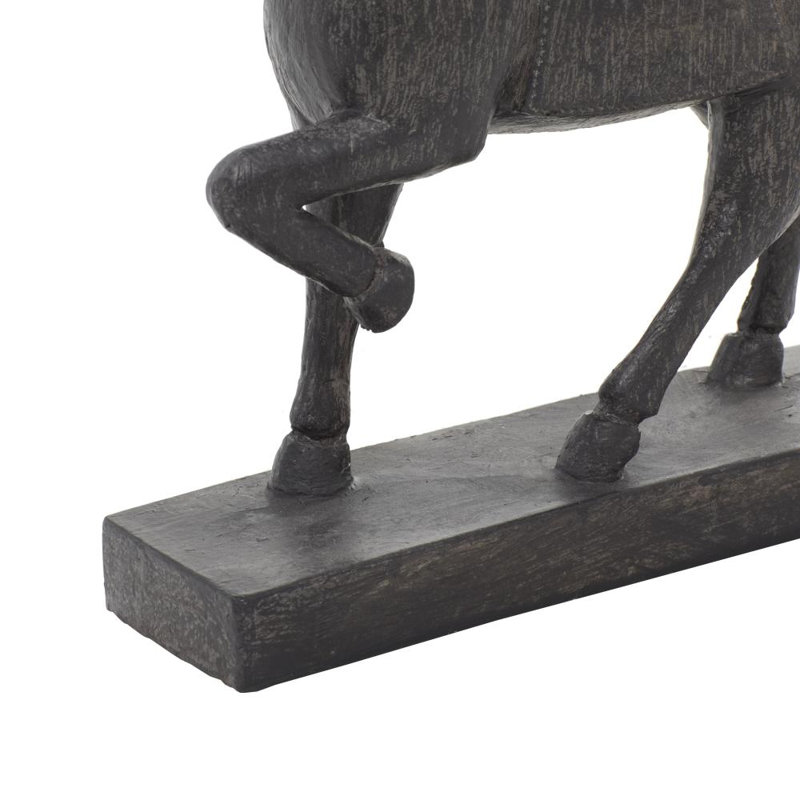 Sculpture cheval polystone brun