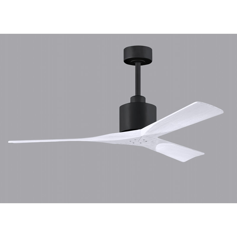 Nan 52" Ceiling Fan In Textured Bronze And Matte White Blades, Matte Black, Matte White, 60"