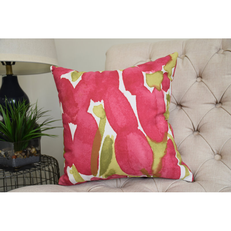 Housse et insert de coussin carré Sunset, Rouge, 16 po x 16 po, Intérieur