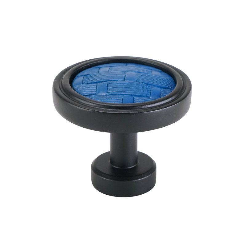 Spectra Weaves knob in chrome finish, Black/Deep Blue