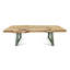 Oak Solid Wood Top Metal Base Dining Table