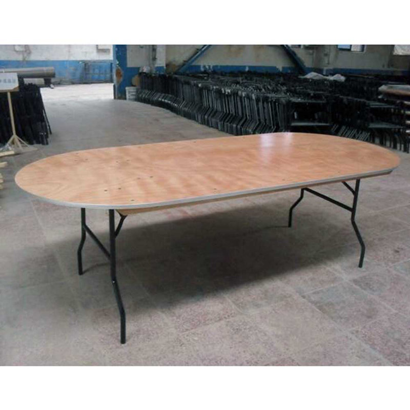 Oval Metal Base Dining Table
