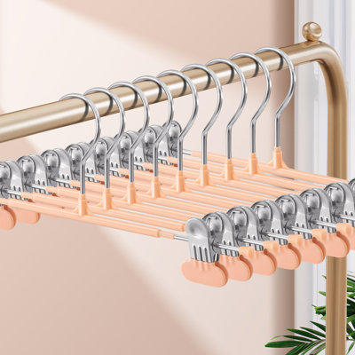 Ensemble de 20 cintres pour pantalons de 12 pouces avec pinces larges, cintres de jupe réglables antidérapants pour femmes, cintres pour hommes robustes peu encombrants pour pantalons, pantalons, jeans, shorts