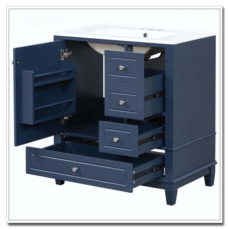 Meuble-lavabo de 30 pouces avec lavabo, Blue