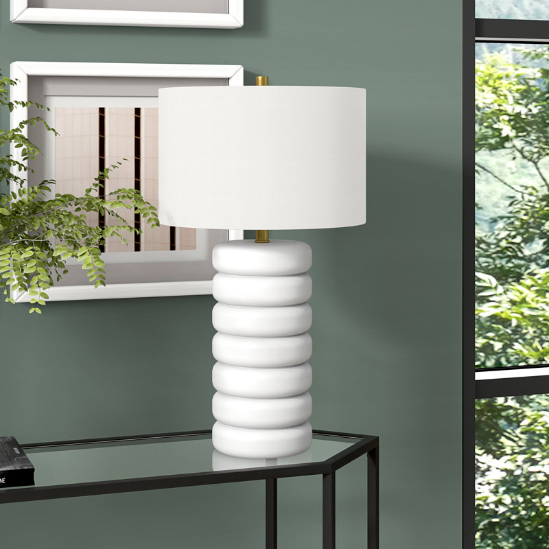 Ceramic Table Lamp, Matte White
