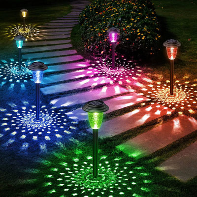 Solar Pathway Lights Outdoor, Upgraded 16 LEDs Outdoor  Solar Light with 2 Lighting Modes,  IP65 Waterproof Solar Garden Lights, 7 Color Changing Solar Outdoor  Lights For Christmas Yard Patio Pathway