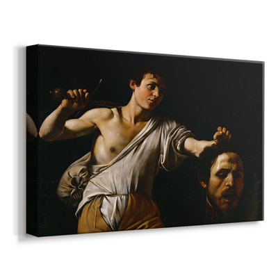 David avec la tête de Goliath (version de Vienne) - Toile tendue Caravaggio-Gallery - c. 1607