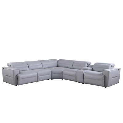Nexus Light Blue 6-Piece Power Reclining Sectional