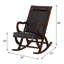 Chaise berçante en cuir synthétique et structure en bois Roger