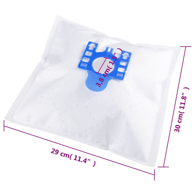 Symple Stuff Vacuum Cleaner Bags For Miele FJM 20 Pcs, 30cm W x 29cm D, Blue
