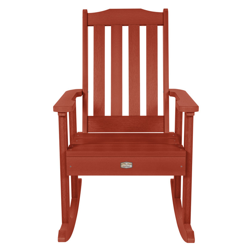 Chaise berçante d'extérieur en plastique, Rouge rustique
