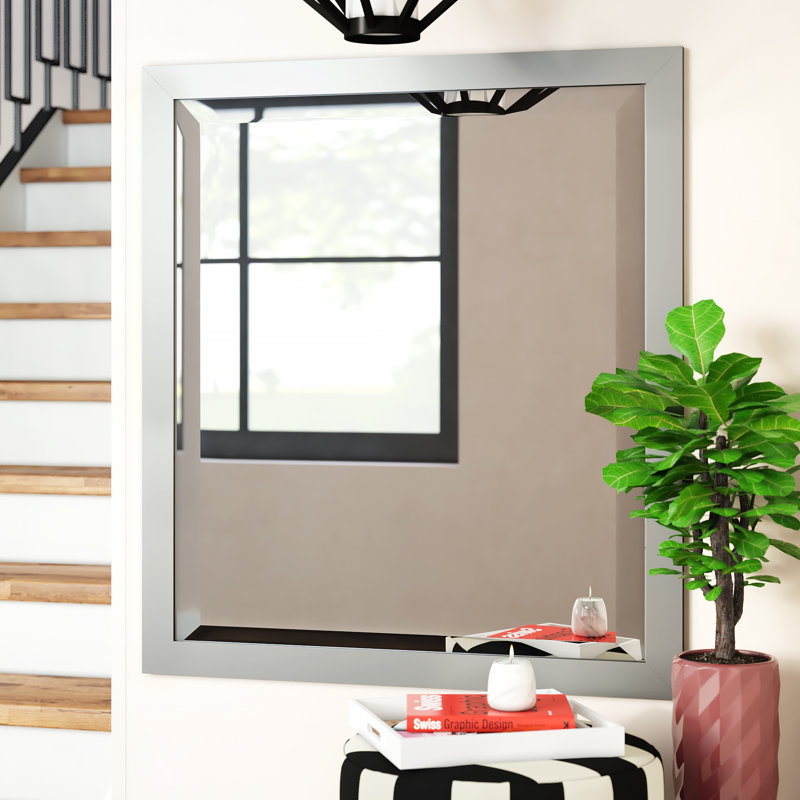 Wood Flat Mirror, 25" H x 21" W