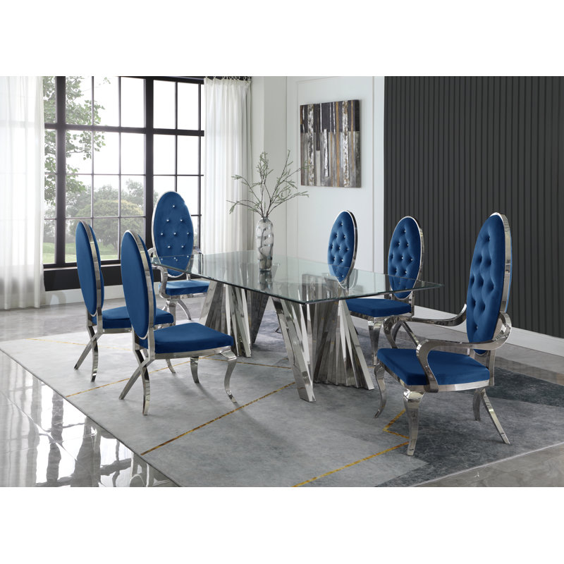 Ensemble repas, 7, Bleu marine, Argent
