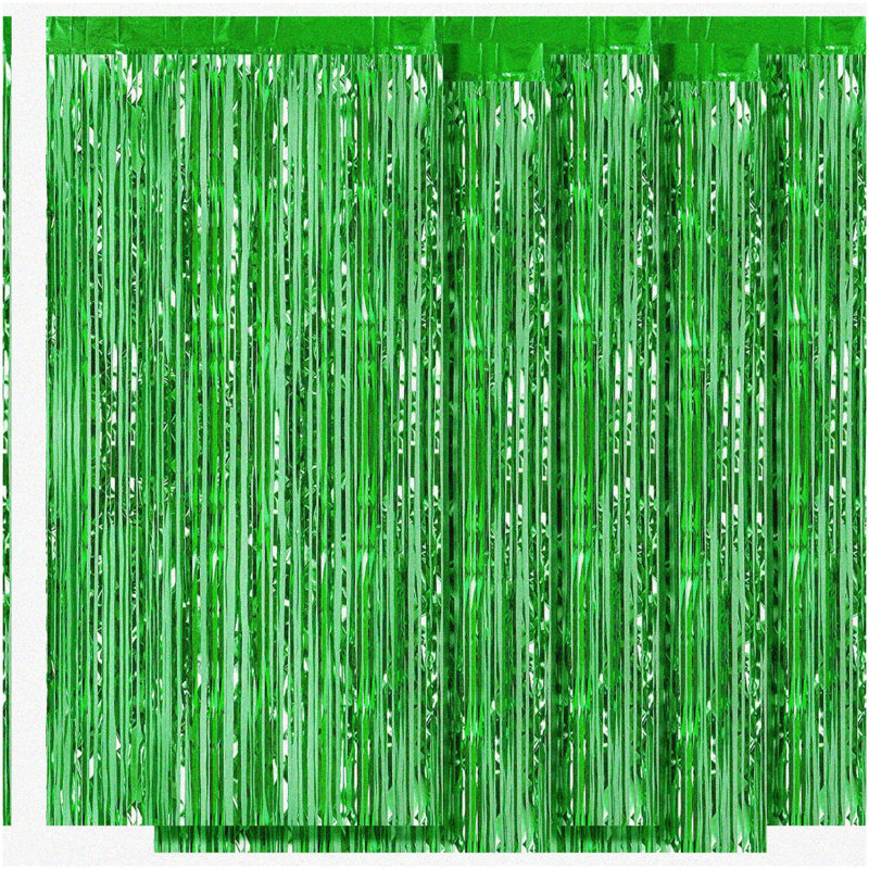 Green Tinsel Backdrop 3.2ft x 8.2ft 5-Pack