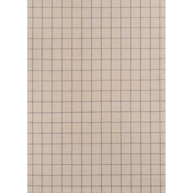 Marlborough Plaid Handwoven Wool Beige Area Rug, Rectangle 2' x 3'