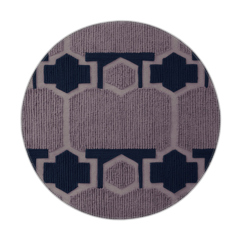 Tapis gris intérieur et extérieur Trellis, Rond 5 pi