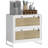 2 Drawer File Cabinet with Lock, Vertical Filing Cabinet with Keys, Rattan Drawers and Adjustable Hanging Bar for Letter, A4 and Legal Size Paper, White