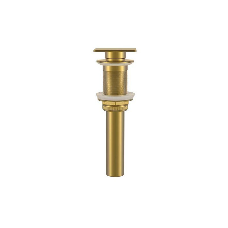 DAX Square Brass Vanity Sink Pop-up Drain, No, Brushed Gold