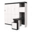 Lit escamotable double avec bureau, tablettes et armoires de rangement, blanc