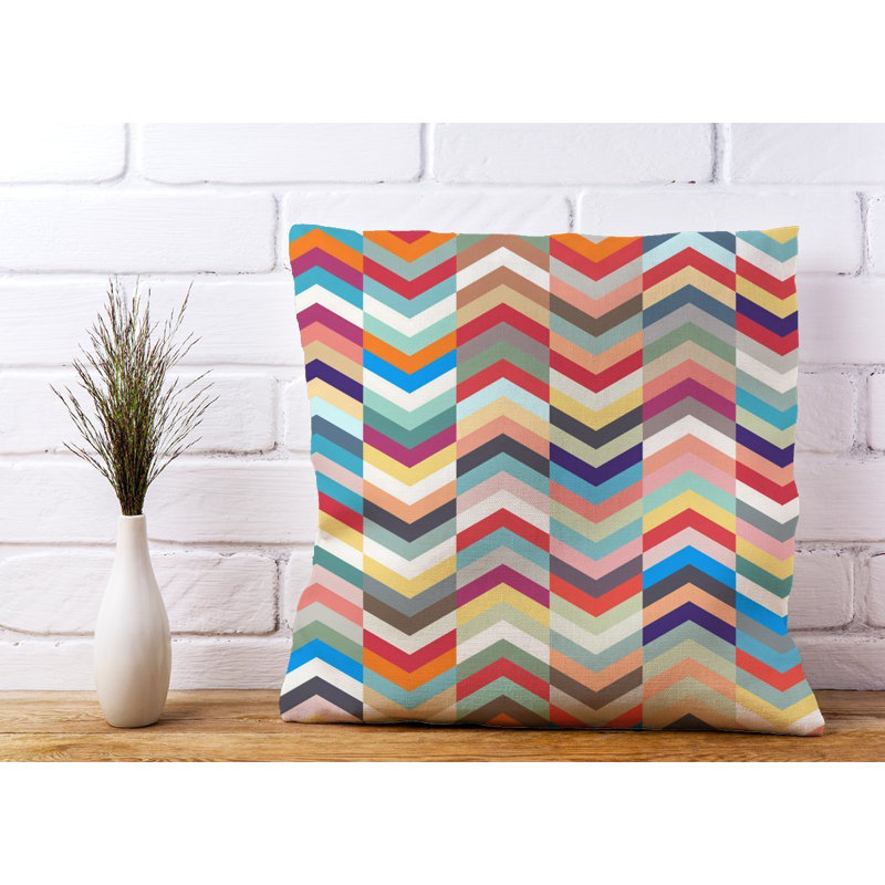McDuffie Multi Coloured Chevron Square Throw Cushion