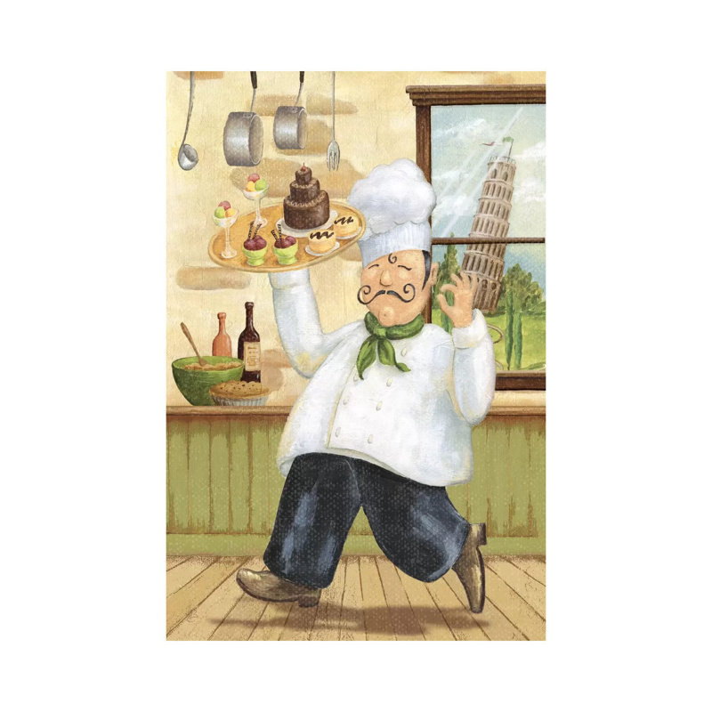 Happy Chef II by Daphne Brissonnet - Wrapped Canvas Print, 101.6 cm H x 66.04 cm W x 3.175 cm D
