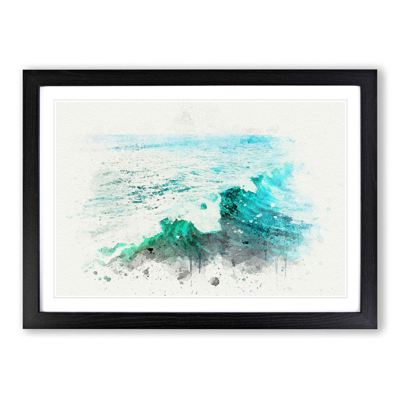 La Jolla in San Diego in Abstract - Picture Frame Graphic Art Print, Black, 60cm H x 91cm W x 2cm D
