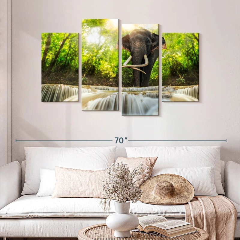 Brampt Waterfall Elephant, 32'' H x 52'' W