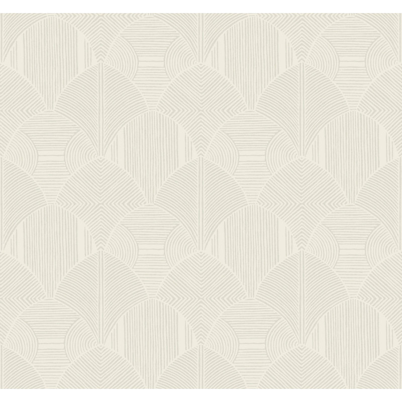 Meyberg Silver Geometric Wallpaper, Ivory