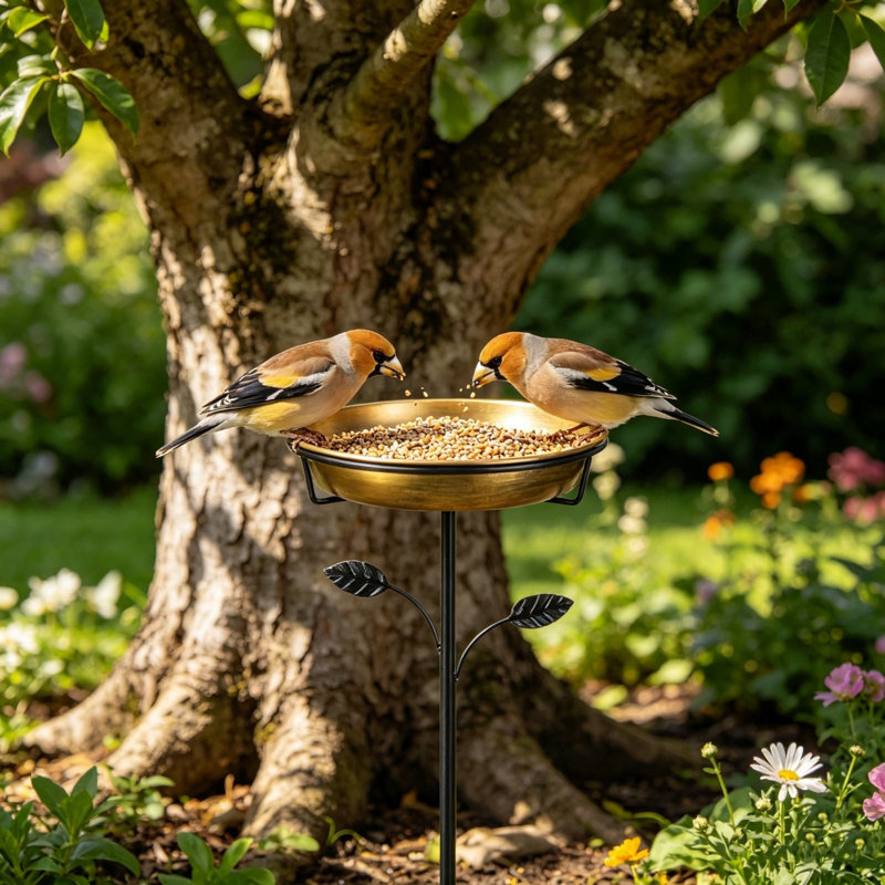 Mangeoire de jardin en métal pour oiseaux