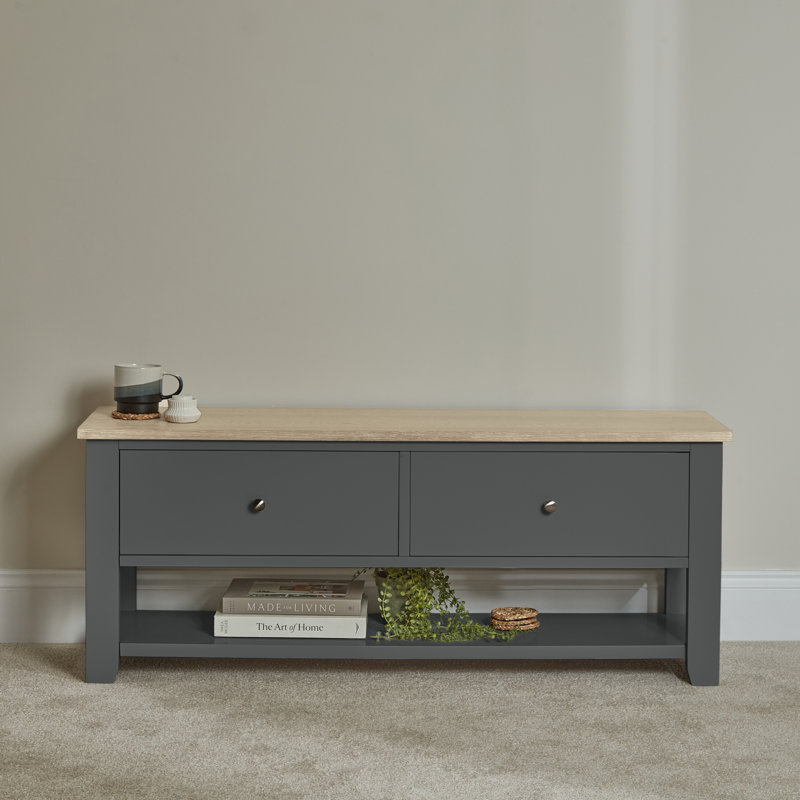 Kohen Unfinished TV Stand for TVs up to 50", Slate Grey