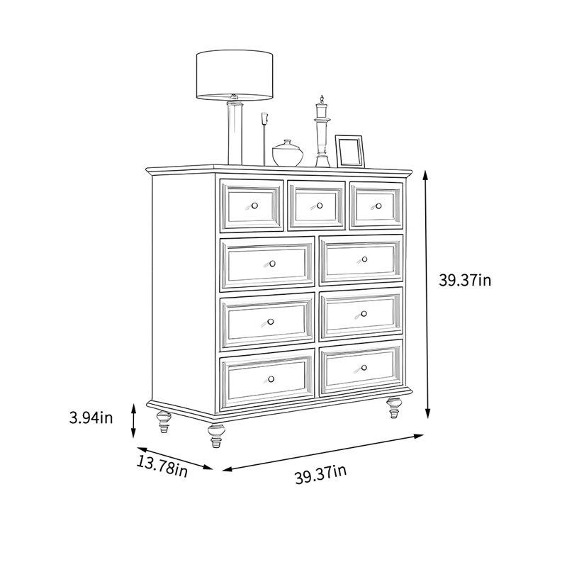 Large-capacity drawer-style storage cabinet, Walnut